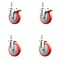 Service Caster 5 Inch 316SS Red Polyurethane 12mm Threaded Stem Caster Lock Brake, 2PK SS316TSTTL20S514-PPUB-RED-M1215-2-S2 - alternate 5